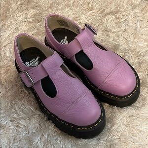 Dr. Martens Lavender Leather Mary Jane Shoes